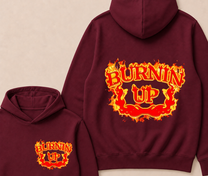 Burnin Up Vintage Flames Hoodie