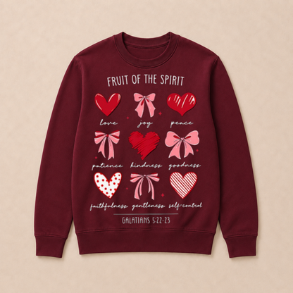 Fruit of The Spirit Christian Hearts Galatians 522 23 Crewneck Sweatshirt
