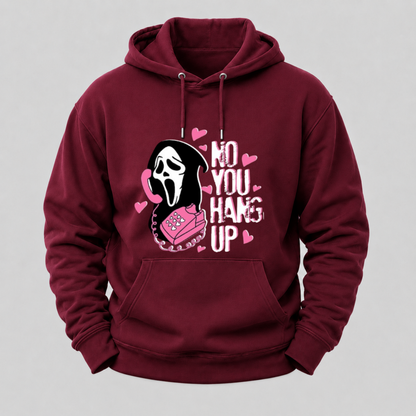 No You Hang Up Funny Ghost Calling Horror Halloween Pink Halloween Hoodie