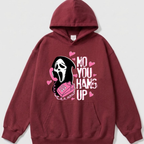 No You Hang Up Funny Ghost Calling Horror Halloween Pink Halloween Hoodie