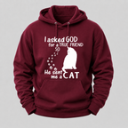I Asked God For A True Friend Cat Hoodie