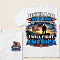 Custom Year Fight For America Patriotic Double Print Tee