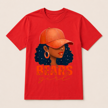 Vintage Bear Girl Black Women Sports Lover T Shirt