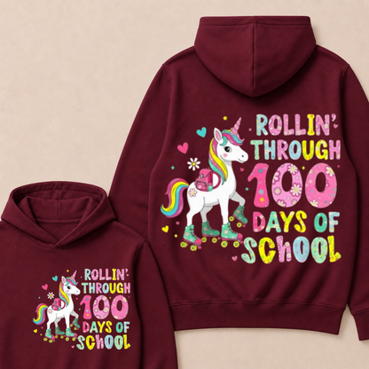 100 Days of School Unicorn 100th Day Smarter Girls Teacher Hoodie