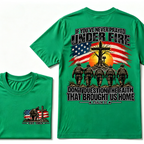 Custom EST.Year Prayed Under Fire Psalm 91 Veteran Double Print T-Shirt