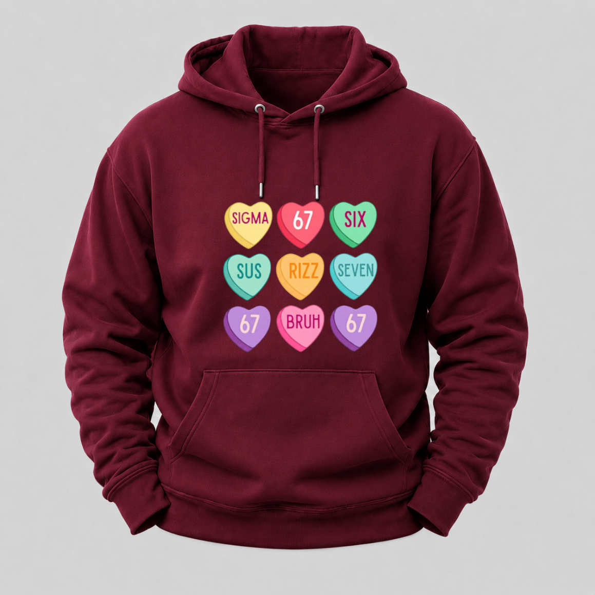 Valentine’s Day 67 Meme Six Seven Heart Kids 6 7 Boys Funny Hoodie