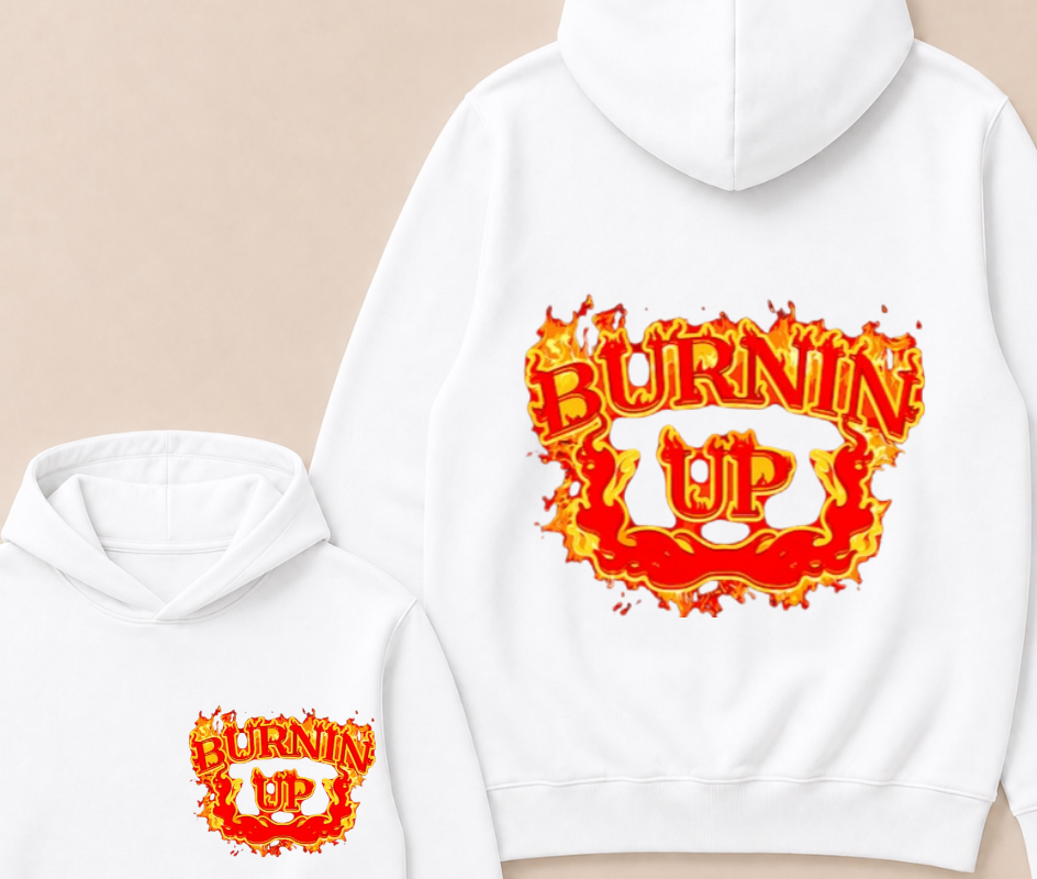 Burnin Up Vintage Flames Hoodie