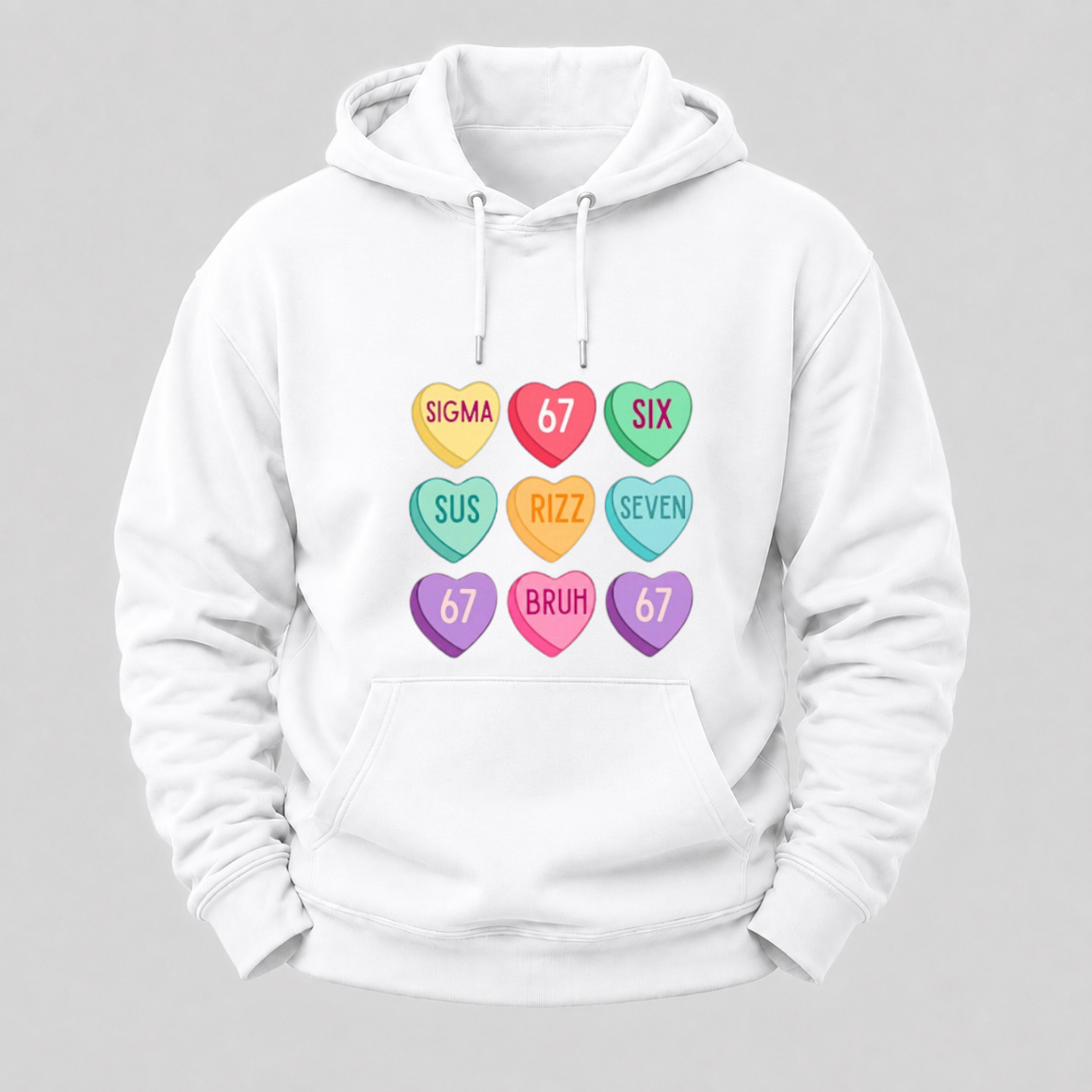 Valentine’s Day 67 Meme Six Seven Heart Kids 6 7 Boys Funny Hoodie