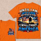 Custom Year Fight For America Patriotic Double Print Tee