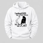 I Asked God For A True Friend Cat Hoodie