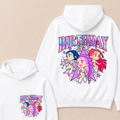 Kpop Demon Hunters Birthday Girl Adorable Chibi Group Shot Hoodie