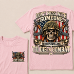 Custom Year Don't Mess With Combat Skull Veteran Tee