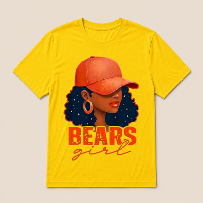 Vintage Bear Girl Black Women Sports Lover T Shirt