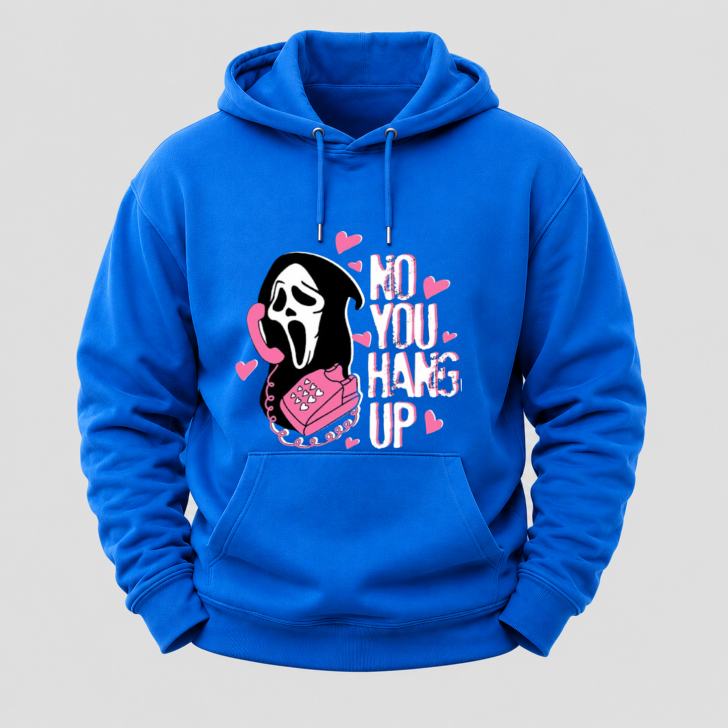 No You Hang Up Funny Ghost Calling Horror Halloween Pink Halloween Hoodie