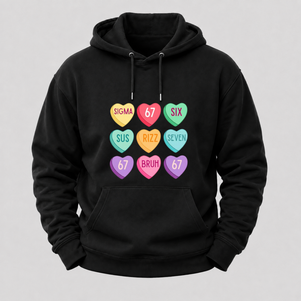 Valentine’s Day 67 Meme Six Seven Heart Kids 6 7 Boys Funny Hoodie