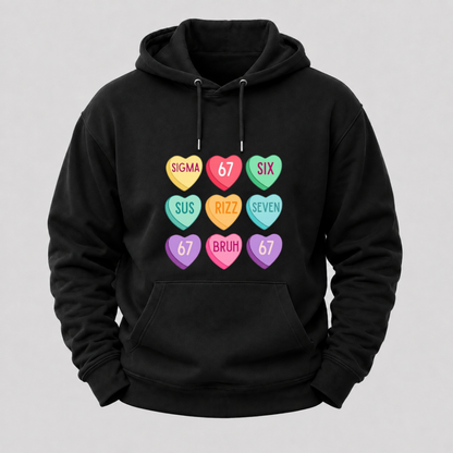 Valentine’s Day 67 Meme Six Seven Heart Kids 6 7 Boys Funny Hoodie