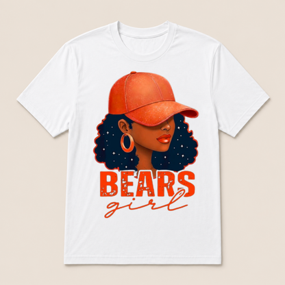 Vintage Bear Girl Black Women Sports Lover T Shirt