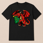 Christmas dragon with tree t-shirt