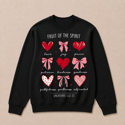 Fruit of The Spirit Christian Hearts Galatians 522 23 Crewneck Sweatshirt