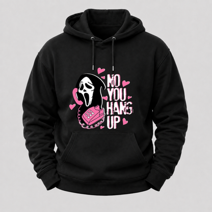 No You Hang Up Funny Ghost Calling Horror Halloween Pink Halloween Hoodie