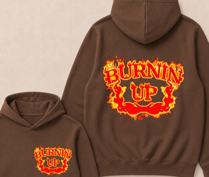 Burnin Up Vintage Flames Hoodie