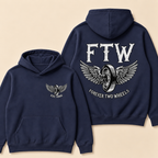 Custom EST. Year-FTW Wheel with Wings FOREVER TWO WHEELS Graphic Print Hoodie