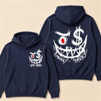 Custom EST. Year-Money Talks Evil Face Print Hoodie