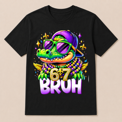 67 Mardi Gras Alligator Mardigator Six Seven Bruh Boys 6 7 T Shirt