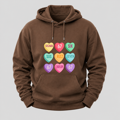 Valentine’s Day 67 Meme Six Seven Heart Kids 6 7 Boys Funny Hoodie