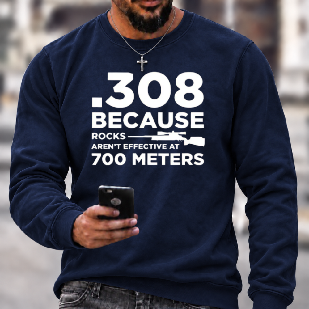 .308 Rifle Quote Long Range Shooting Graphic Crewneck Sweatshirt