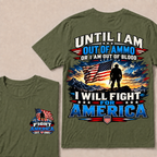 Custom Year Fight For America Patriotic Double Print Tee