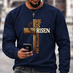 He Is Risen Cross Christian Graphic Sweatshirt