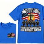 Custom EST.Year Prayed Under Fire Psalm 91 Veteran Double Print T-Shirt