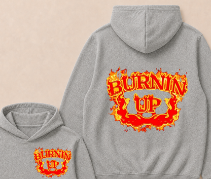 Burnin Up Vintage Flames Hoodie