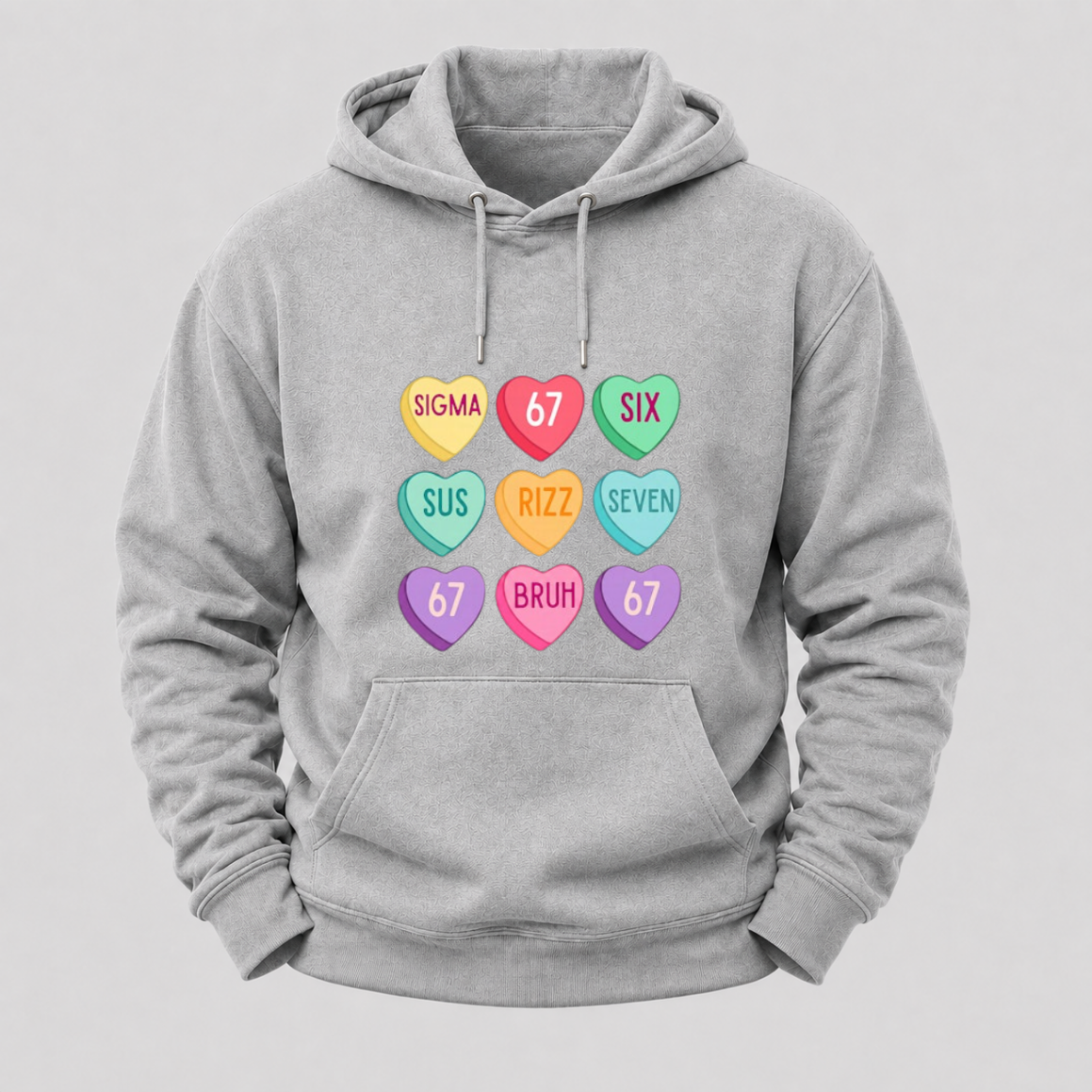 Valentine’s Day 67 Meme Six Seven Heart Kids 6 7 Boys Funny Hoodie
