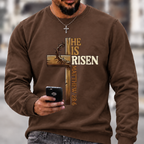 He Is Risen Cross Christian Graphic Sweatshirt
