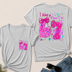 7th Birthday Girl I was 6 Now I'm 7 Year Old Girl Birthday V-Neck T-Shirt
