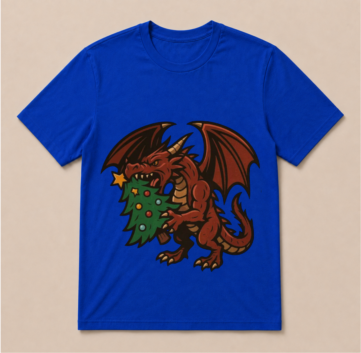 Christmas dragon with tree t-shirt
