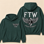 Custom EST. Year-FTW Wheel with Wings FOREVER TWO WHEELS Graphic Print Hoodie