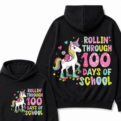 100 Days of School Unicorn 100th Day Smarter Girls Teacher Hoodie