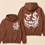 Custom EST. Year-Money Talks Evil Face Print Hoodie