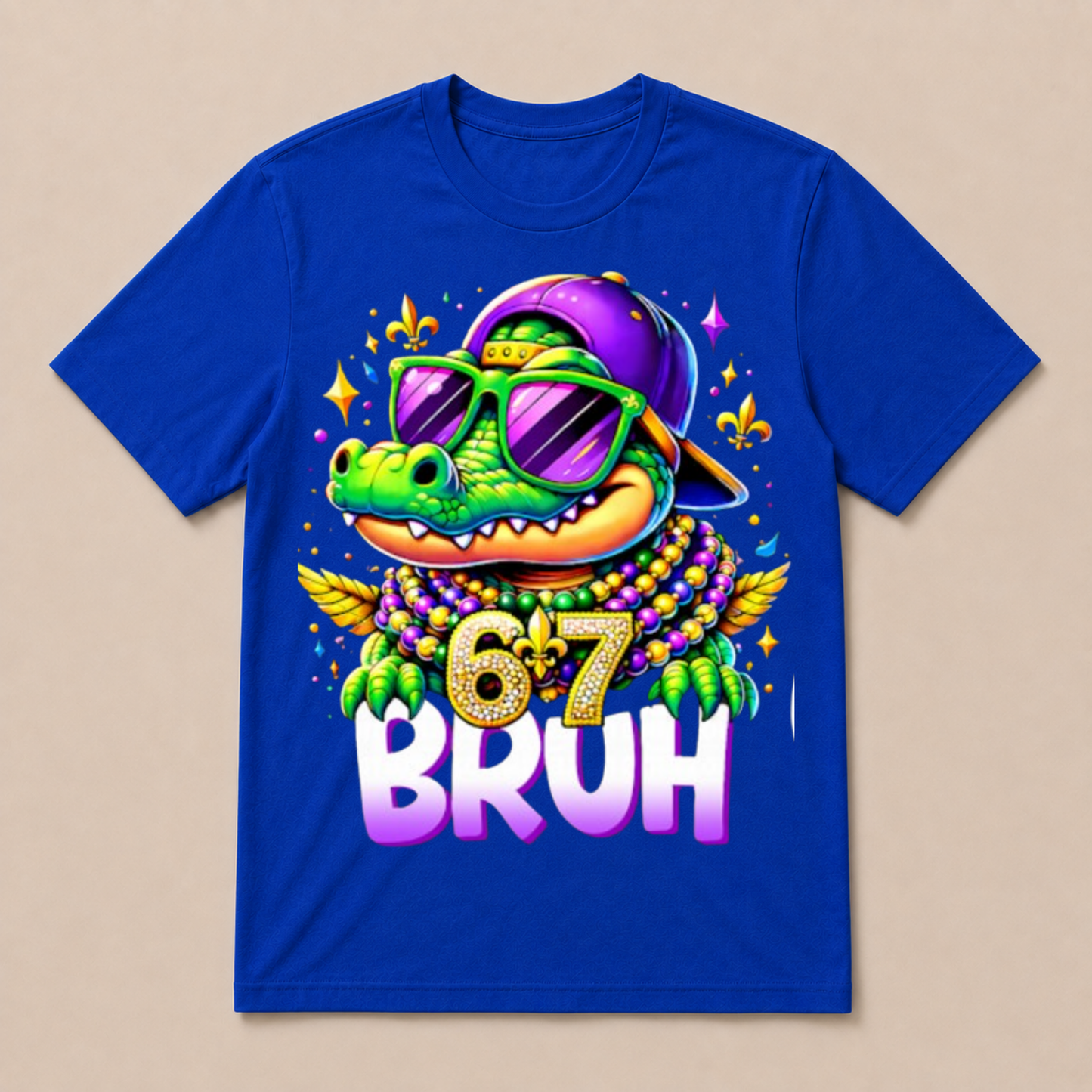 67 Mardi Gras Alligator Mardigator Six Seven Bruh Boys 6 7 T Shirt
