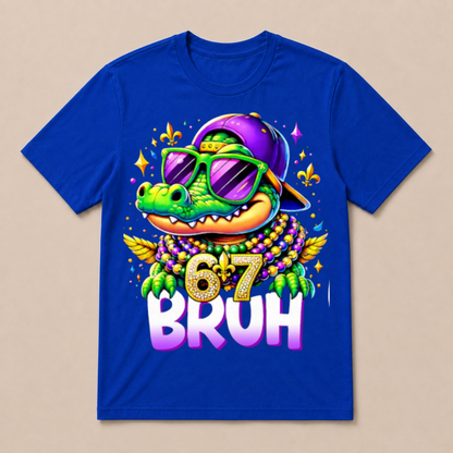 67 Mardi Gras Alligator Mardigator Six Seven Bruh Boys 6 7 T Shirt