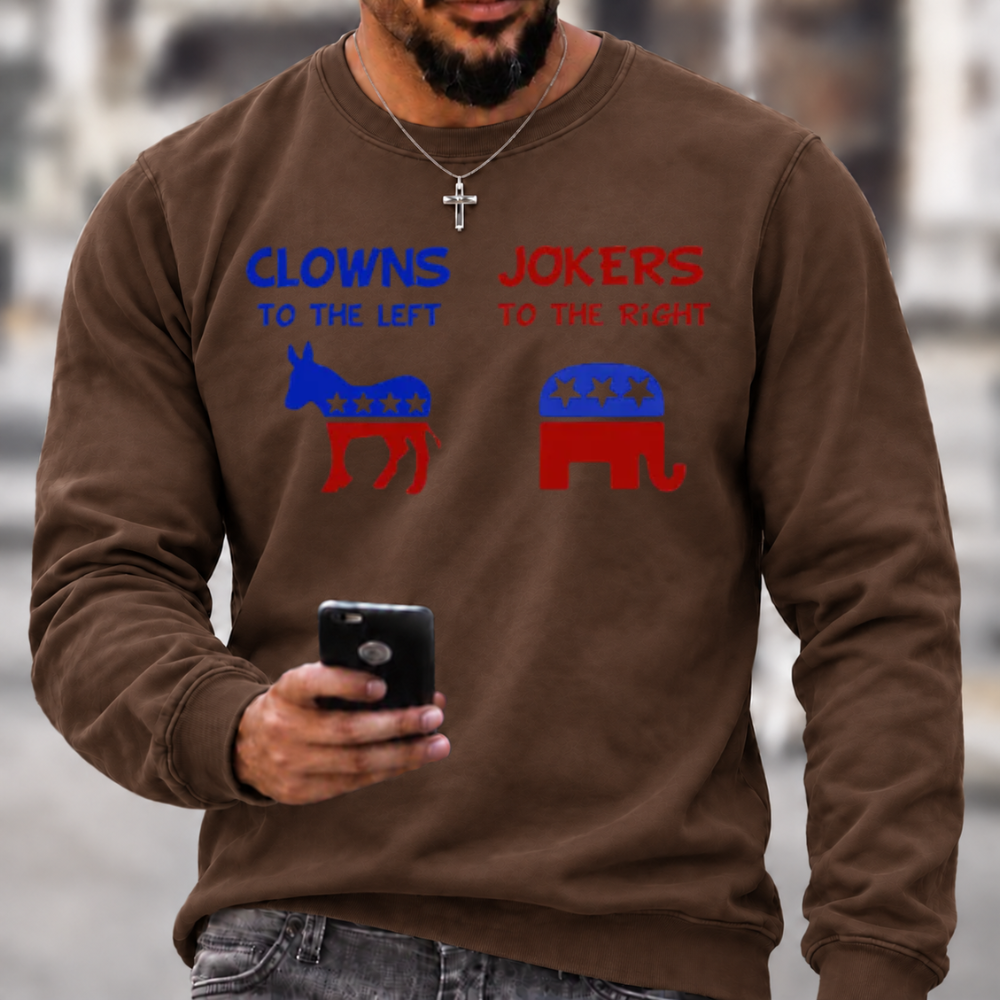 Clowns To The Left Jokers To The Right Crewneck Sweatshirt