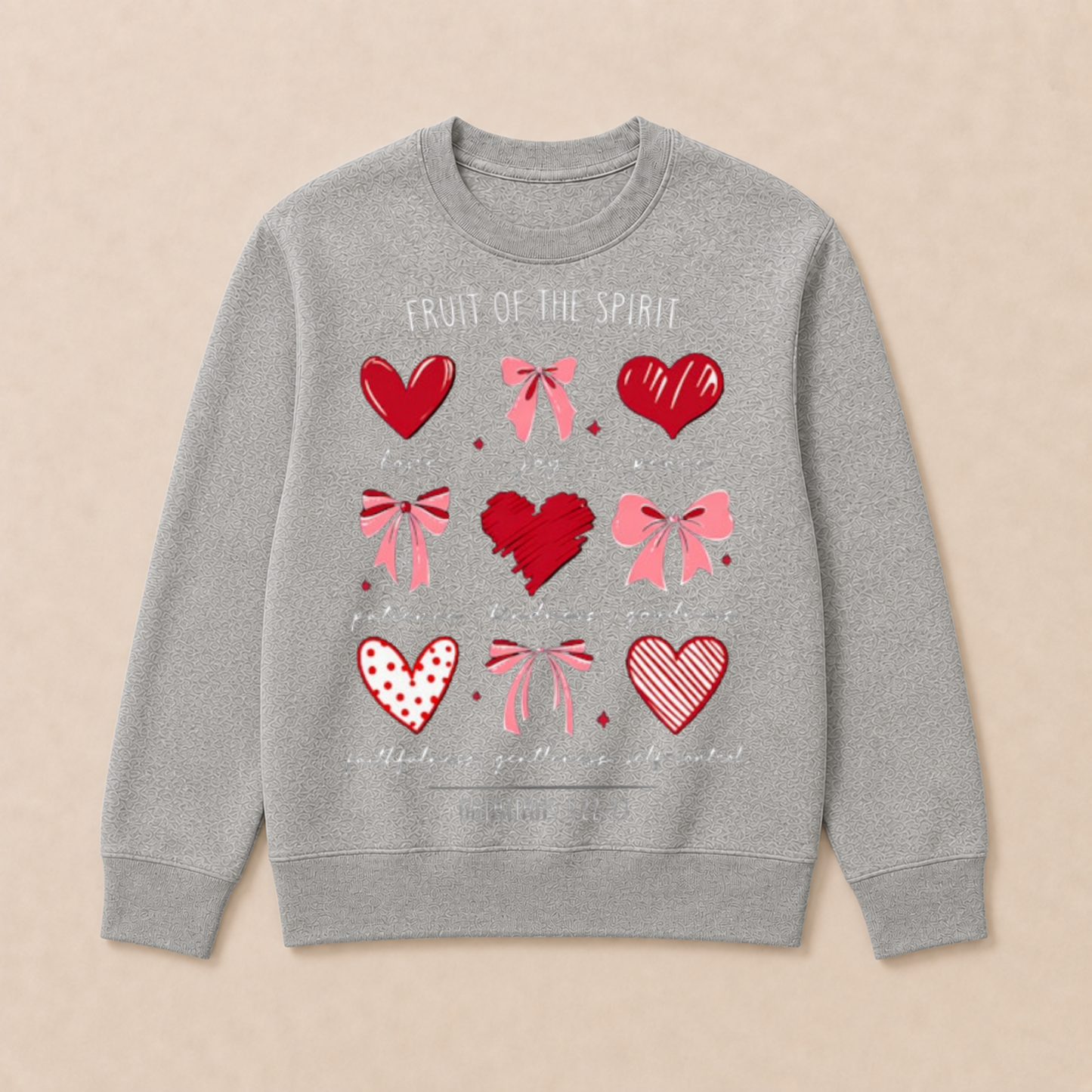 Fruit of The Spirit Christian Hearts Galatians 522 23 Crewneck Sweatshirt