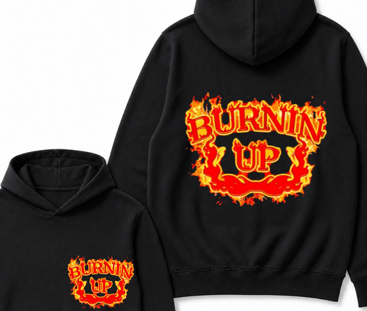 Burnin Up Vintage Flames Hoodie