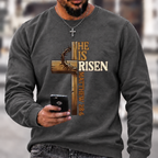 He Is Risen Cross Christian Graphic Sweatshirt