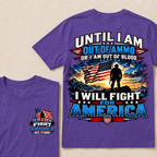 Custom Year Fight For America Patriotic Double Print Tee