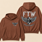Custom EST. Year-FTW Wheel with Wings FOREVER TWO WHEELS Graphic Print Hoodie