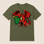 Christmas dragon with tree t-shirt